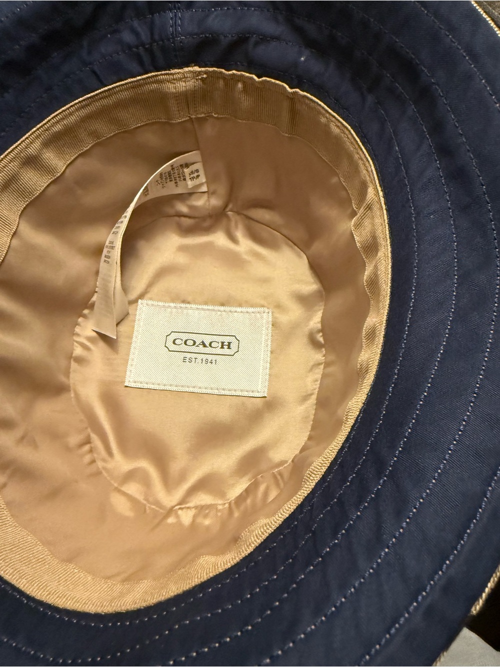 Coach Signature Canvas Reversible Bucket Hat in Khaki and Black - Picture 4 of 4